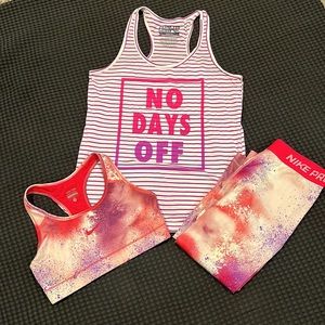 Nike Capris Sz M and Sports Bra Sz S and M tank